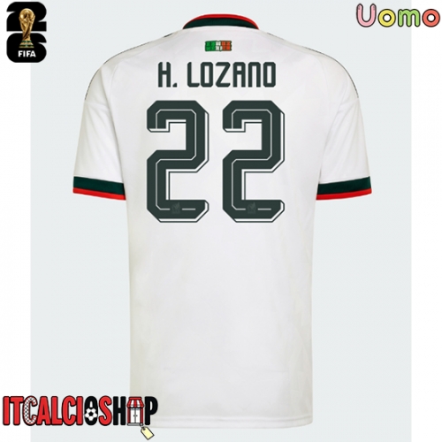 Messico Hirving Lozano #22 Seconda Maglia Mondiali 2026 Manica Corta